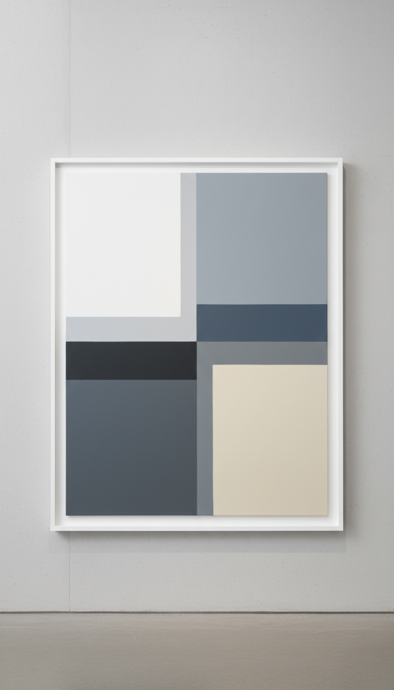 Abstract painting with museum-quality frame
